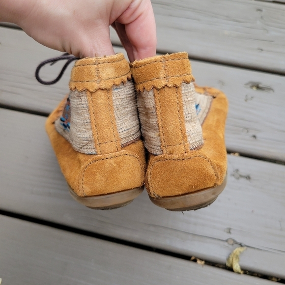 Minnetonka Moccasins El Paso Wheat Tan Suede Leather Lace-up Ankle Boots Booties - Picture 6 of 9